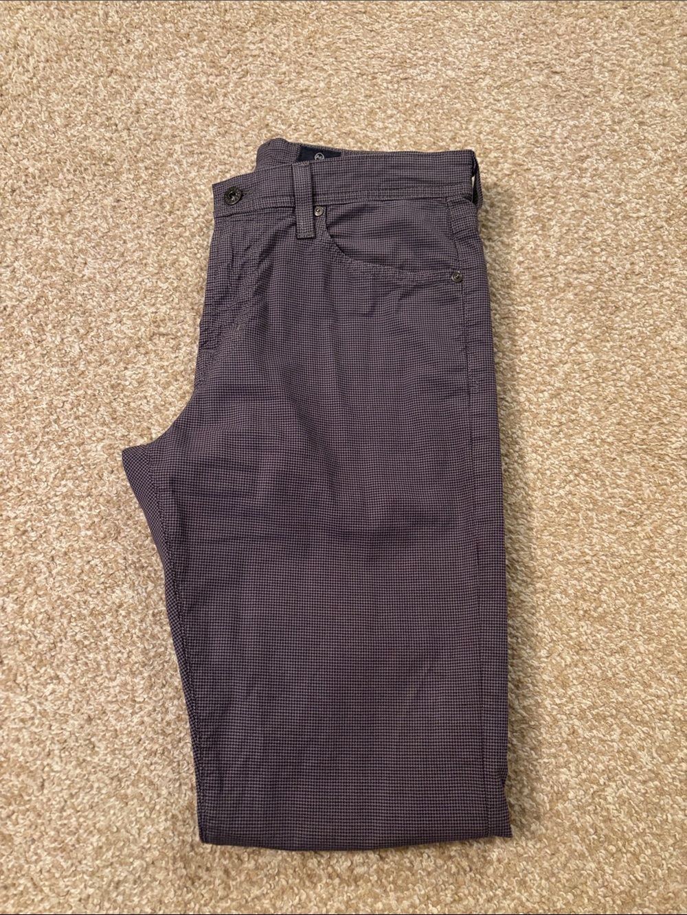 Ag Adriano Goldschmied Micro-Check Pants in Charcoal and Black 31 x 32